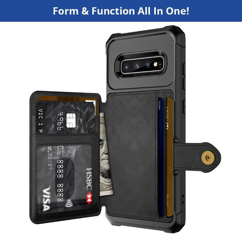 Image of The All New Samsung Deluxe Armor + Wallet Case All-in-One!  Sleek & Compact Yet Carries Your Cards, ID & Cash Too + You Get FREE  🚚 SHIPPING Today!