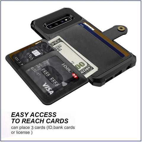 Image of The All New Samsung Deluxe Armor + Wallet Case All-in-One!  Sleek & Compact Yet Carries Your Cards, ID & Cash Too + You Get FREE  🚚 SHIPPING Today!
