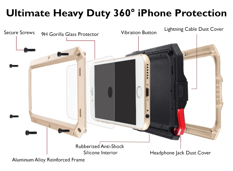 Rugged Metal Reinforced Protective Case Engineered For Your iPhone Gives You The Ultimate In High Impact Protection Without Adding Excess Bulk!  Get Yours Now & You Get FREE Shipping Too!
