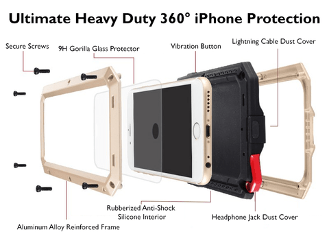 Image of Rugged Metal Reinforced Protective Case Engineered For Your iPhone Gives You The Ultimate In High Impact Protection Without Adding Excess Bulk!  Get Yours Now & You Get FREE Shipping Too!