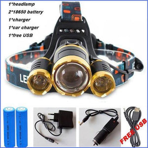 15000 LUMEN Super Powerful 3 X LED Head Light Gear