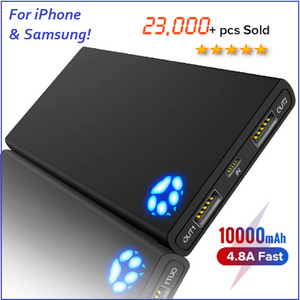 BEST Rated 10000mAh Power Bank With 2 USB Ports For iPhone & Samsung Gives You BIG Power When You Need It + You Get FREE Shipping Too!