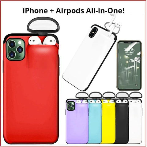 Image of Protective Case + Airpods Storage!  Made For Your iPhone 11, 11 Pro, 11 Pro Max, X, XS, XS Max, XR. Secure AirPods Pocket Holder Protects Your Phone & AirPods! Easy & Convenient + You Get FREE 🚚 SHIPPING Today!