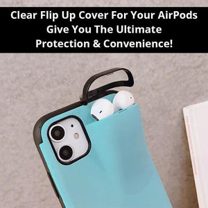 Protective Case + Airpods Storage!  Made For Your iPhone 11, 11 Pro, 11 Pro Max, X, XS, XS Max, XR. Secure AirPods Pocket Holder Protects Your Phone & AirPods! Easy & Convenient + You Get FREE 🚚 SHIPPING Today!