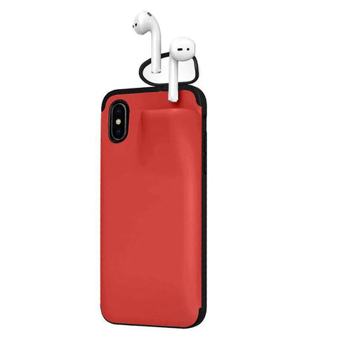 Image of Protective Case + Airpods Storage!  Made For Your iPhone 11, 11 Pro, 11 Pro Max, X, XS, XS Max, XR. Secure AirPods Pocket Holder Protects Your Phone & AirPods! Easy & Convenient + You Get FREE 🚚 SHIPPING Today!