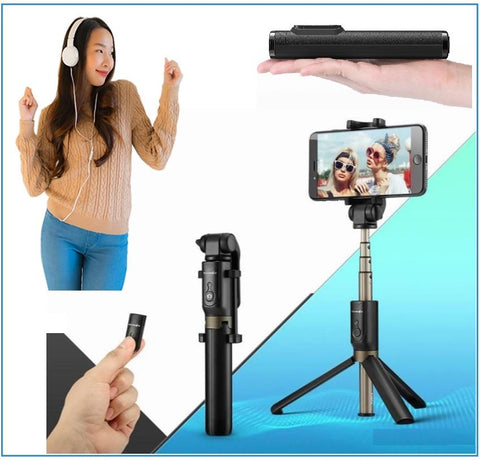 Image of Get Your Own Top Rated Wireless Bluetooth Pro Selfie Stick PLUS Mini Tripod & You Get FREE Shipping Too!  🚛
