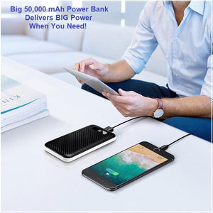 Power Packed 2 USB Port External Power Bank For ALL Mobile Devices.  Rated 50000 mAh Gives You Many Hours Of Back-up + You Get FREE 🚛 Shipping Too!