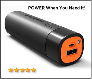 Compact 5000 mAh Power Bank Portable External Battery Pack For ALL Mobile Devices Is Easy To Carry & Store So It's Ready When You Need It!