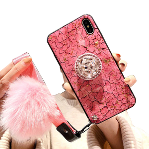 Fluffy, Shiny & Fun For iPhone 6, 7, 8, X & 11 ALL Models 😲 Premium Marbled Style Phone Case With Fluffy Ball + FREE 🚛 SHIPPING Too!