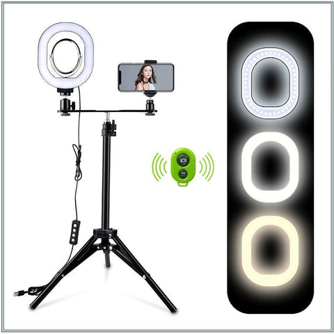 Image of 360 ProLight Multi-mode LED Selfie Light Ring + Deluxe Tripod + Bluetooth Remote + 360 Phone Mount For The Perfect Video & Selfie Every Time! You Get FREE 🚛 Shipping Too!